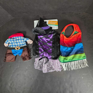 3 Small Dog Halloween Costumes Cowboy Witch (NWT) & Flapper Adjustable Straps